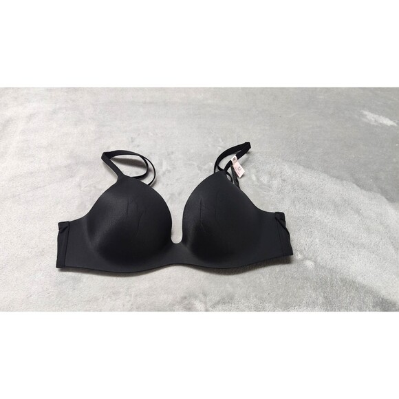 Victoria's Secret 32C Black Smooth Lightly Lined Plunge Demi Bra NWT - Picture 1 of 5